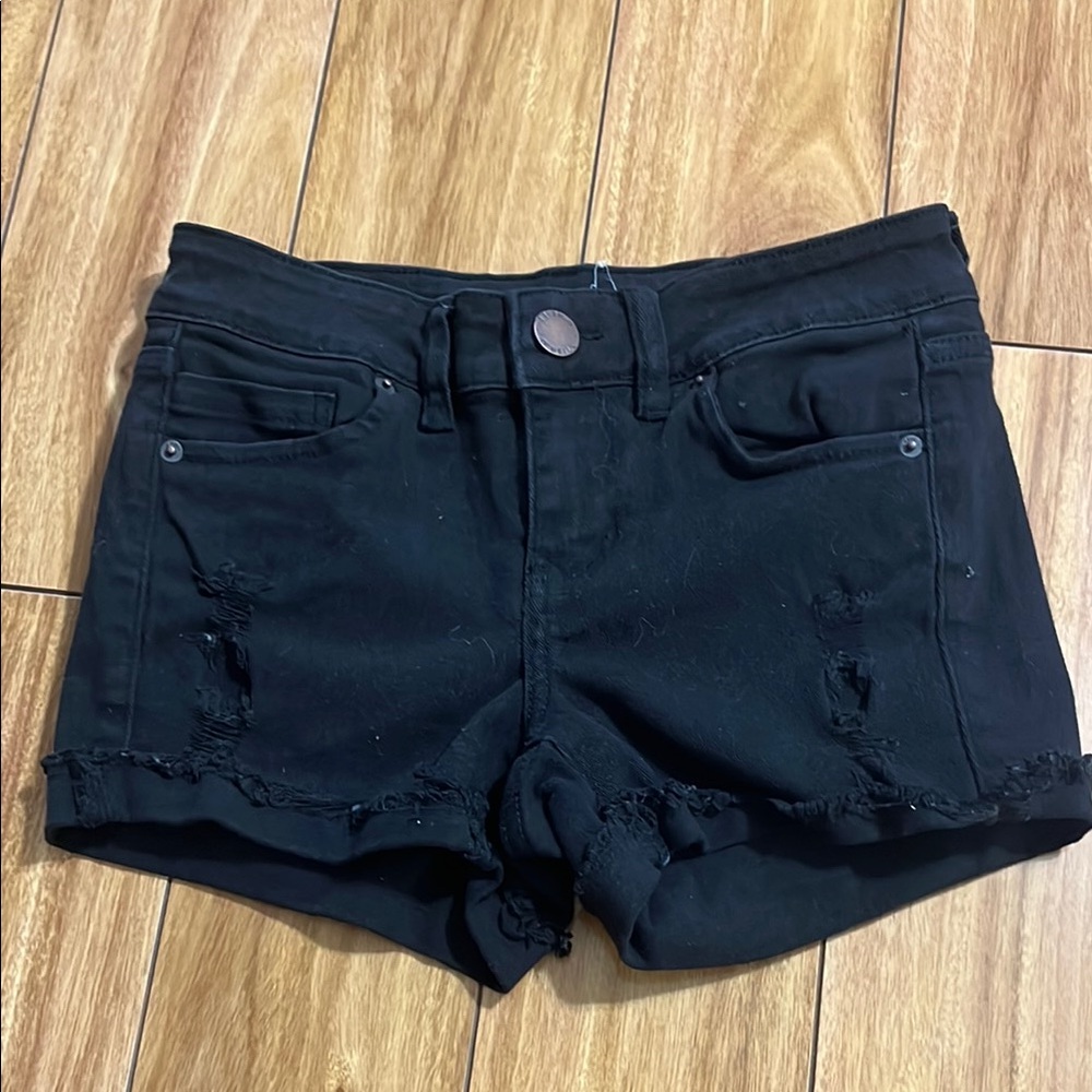 Black Distressed Women's Shorts